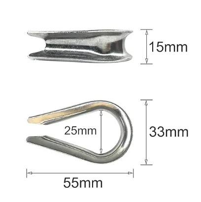 12PCS M10 Acciaio inossidabile ditale per il montaggio di linea di trazione e 3/8 pollici di diametro filo di fili 0