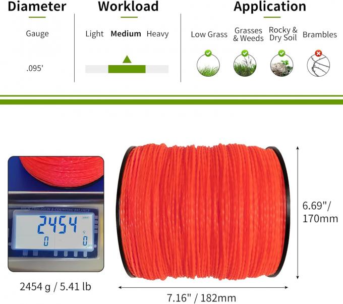 Linea di taglio per spazzole a filo di nylon Linea di taglio per erba di nylon 1