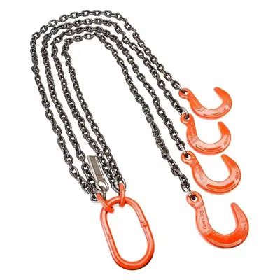 comprare Catena di sollevamento di carico Sling 4 gambe nero Catene di cravatta di traino Rigging per carichi pesanti online manufacture