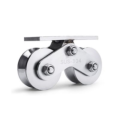 comprare V scanalatura doppia ruote 304 in acciaio inossidabile ruota di puleggia per porta pesante online manufacture