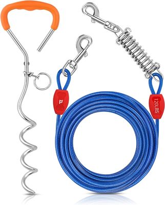 Alta precisione 30' forniture per animali da compagnia caricato a molla Petbobi Dog Leash And Stake
