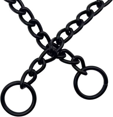 Collare per cani nero Catena anti-slip P Catena pesante Catena per cani Collare di allenamento in metallo Collare regolabile resistente alle intemperie in acciaio di lega
