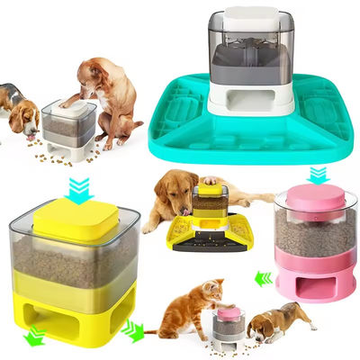 Cani alimentatori a doppio uso giocattolo per gatti ciotola di cibo per cani versata