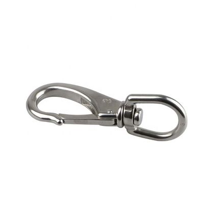 Un buon prezzo. Nero e argento Finitura lucidata in acciaio inossidabile molla girevole bullone Snap Hook 53mm-100mm in linea