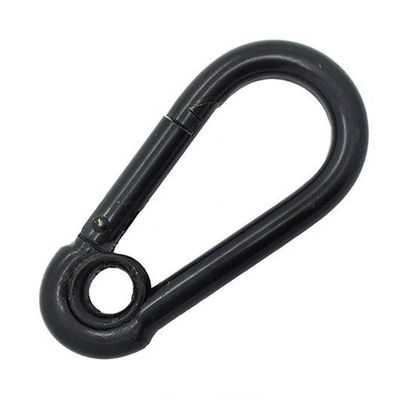 Un buon prezzo. Carabiner a molla di acciaio inossidabile rivestito di nero per qualsiasi ambiente in linea