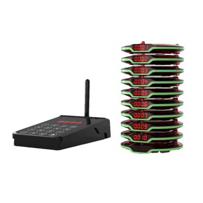 Un set di 10 pagers impermeabile Vibrating Restaurant Queue Buzzer System con frequenza 433Mhz ABS Plastic