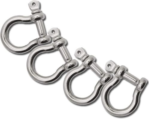 Finitura lucidata Stainless Steel Bow Shackle Perfetto per applicazioni di vite di rigging