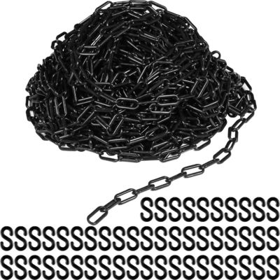 Un buon prezzo. Catena di plastica resistente alle intemperie Link di sicurezza Catena di barriera Catena di sicurezza leggera Per il controllo della folla Linea di coda Parcheggio Decorazione di vialetto (Nero) in linea