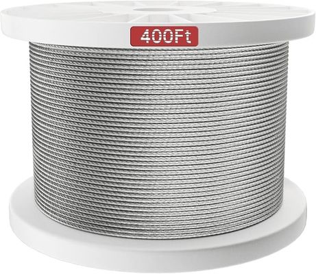 500ft Aircraft Steel Wire Rope SS Cable 7x7 per il Deck Railing Kits Hardware 1/8