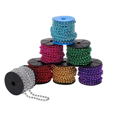 comprare 2.4mm Colori personalizzati Catena a sfere di plastica Catena a sfere d' argento Catena a sfere d' oro bianco Con lunghezza personalizzata E OEM online manufacture