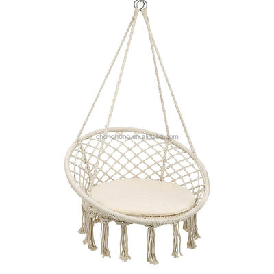 comprare Ammocca a sospensione rotonda per giardino esterno corda di cotone macramella frange patio ammollo sedile di amaca per animali domestici online manufacture