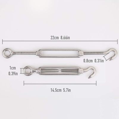 Un buon prezzo. 304 filo di acciaio inossidabile corda occhio e gancio cinghiale kit hardware pesante per il montaggio della tenda in linea