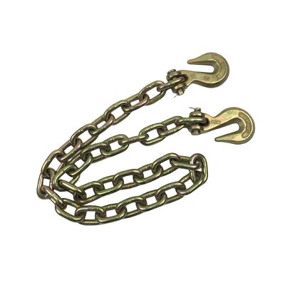 Un buon prezzo. Catena da trasporto G70 zincata gialla 5/16''x 18' con gancio a forcella in linea