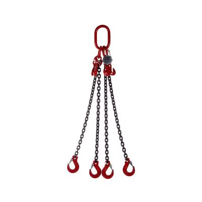 2 t limite di carico catene di sollevamento rosse con ganci G80 acciaio in lega di 8 mm di diametro