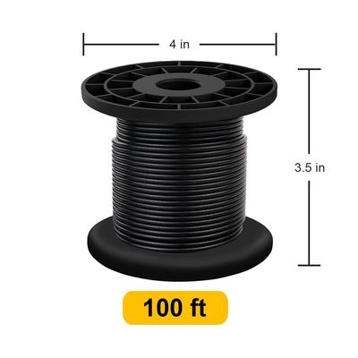 Un buon prezzo. Cable di filo di acciaio inossidabile 304 rivestito in vinile nero per lampadine a stringa in linea