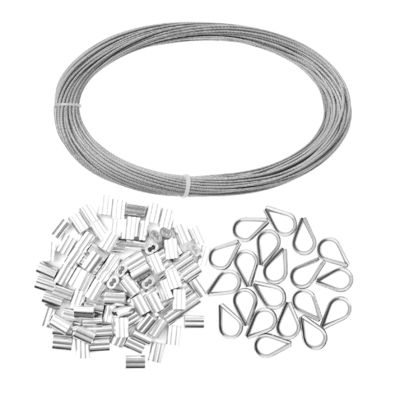 Un buon prezzo. Galvanizzato 1/16 pollici in acciaio inossidabile cavo di filo di corda con maniche di alluminio e polpacci standard AiSi in linea