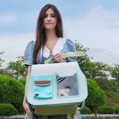 Un buon prezzo. Zaino pieghevole per animali domestici con finestra trasparente per viaggiare in linea
