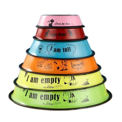 Un buon prezzo. Tazza per animali da compagnia in acciaio inossidabile elegante e durevole Disegno colorato per animali felici in linea
