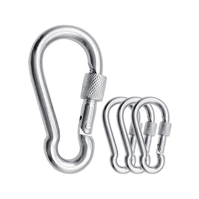 Finitura lucidata in acciaio inossidabile Carabiner molla Snap Hook con occhio e vite