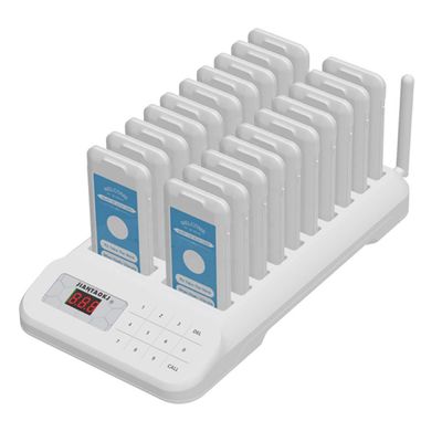 Un buon prezzo. Un set di 20 pezzi di pager wireless, sistema di coda Buzzer Pocsag, un must per le barrette da dessert. in linea