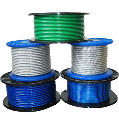 Un buon prezzo. Diretto da 5/32 pollici a 7/16 pollici PVC rivestito Acciaio cavo 7x7 / 7x19 grado Acciaio al carbonio Lunghezza 100-2000m in linea