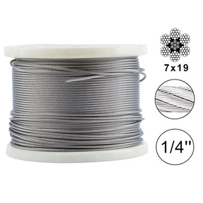 Un buon prezzo. Corde di cavi in acciaio non rivestite da 250ft per cornici di rilievo kit hardware Sistema di lunghezza 250ft T316 Corde di filo in acciaio inossidabile in linea