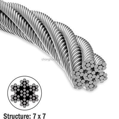 Un buon prezzo. Cavo in acciaio 7*19 SS Cavo in acciaio AISI304 AISI316 Cavo in acciaio 8mm Cavo inossidabile Contenuto di Si 1.0% 7x19 Cavo in acciaio inossidabile in linea