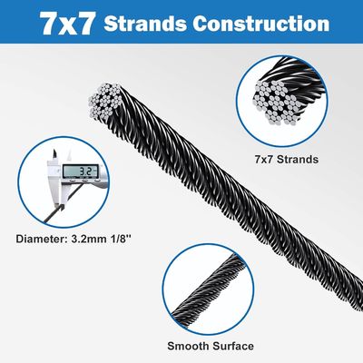 Un buon prezzo. Cable Railing Kit Hardware T316 Cable per aerei 7x7 Strand 500ft 1/8