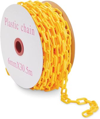 Un buon prezzo. Catena di plastica gialla resistente alle intemperie con lunghezza personalizzabile per applicazioni di sicurezza e barriera in linea