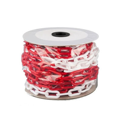 Un buon prezzo. Catena di collegamenti in plastica resistente alle intemperie e resistente alle intemperie con polietilene di alta qualità e collegamenti in colore rosso-bianco per la sicurezza stradale in linea