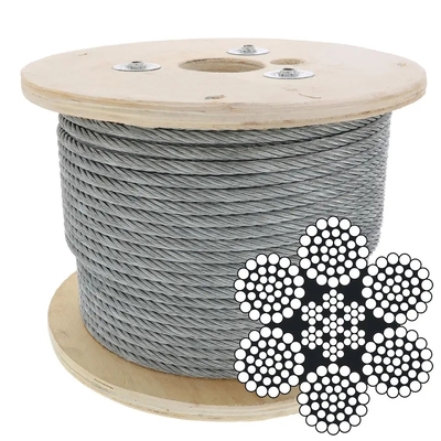 Cable per aeromobili galvanizzato 7x7 Acciaio di qualità carbonio