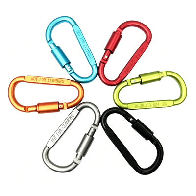 Un buon prezzo. D-Type Aluminum Alloy Flat Mountaineering Buckle Spessore Long Nut Lock Spring Rod Outdoor Multi-Function Quick Hook Carabiner in linea