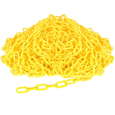 Un buon prezzo. Catena in plastica da 8 mm, catena in plastica gialla, maglie di sicurezza, catena in plastica PE per traffico in linea