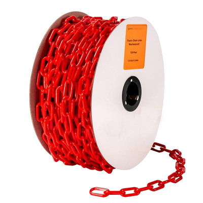 Un buon prezzo. Catena in plastica da 6 mm, catena in plastica rossa, maglie di catena in plastica per sicurezza e traffico in linea
