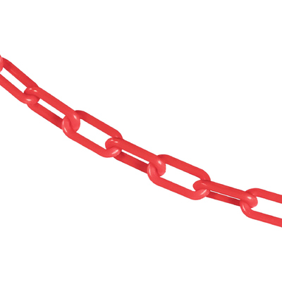 Un buon prezzo. Catena di collegamento con rivestimento in plastica rossa, catena di avvertimento per la sicurezza stradale in PE in linea