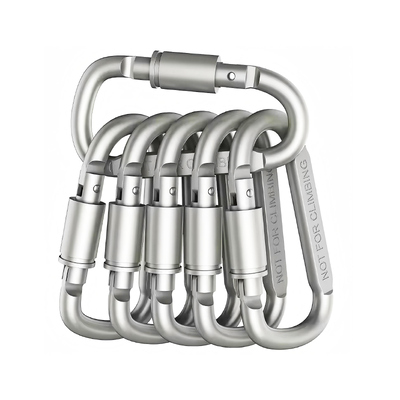 Un buon prezzo. Logo personalizzato con laser inciso D forma Snap Hook Carabiner Clip Aluminum Carabiner Hooks per accessori per esterni in linea