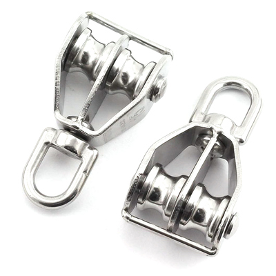 Un buon prezzo. Pulley a doppia puleggia blocco pesante 304 in acciaio inossidabile Pulley a doppia ruota per la corda di sollevamento in linea