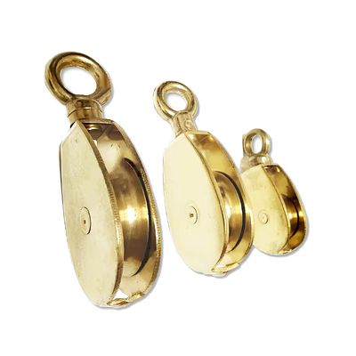 Un buon prezzo. Puleggia in ottone Accessorio di ricambio per puleggia per asta portabandiera in ottone per sistema di pulegge a fune Hardware marino in linea