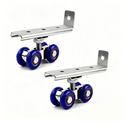 Un buon prezzo. 4 ruote metallo pista scorrevole porta di tasca ruota a rulli set appendiabiti cuscinetto a sfera kit di puleggia per armadio armadio porta del fienile in linea