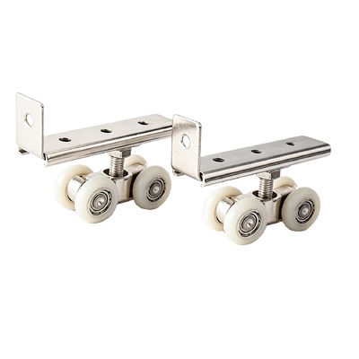 Un buon prezzo. 4 ruote metallo pista scorrevole ruota set appendiabiti cuscinetto a sfera kit di puleggia per armadio armadio porta del fienile in linea